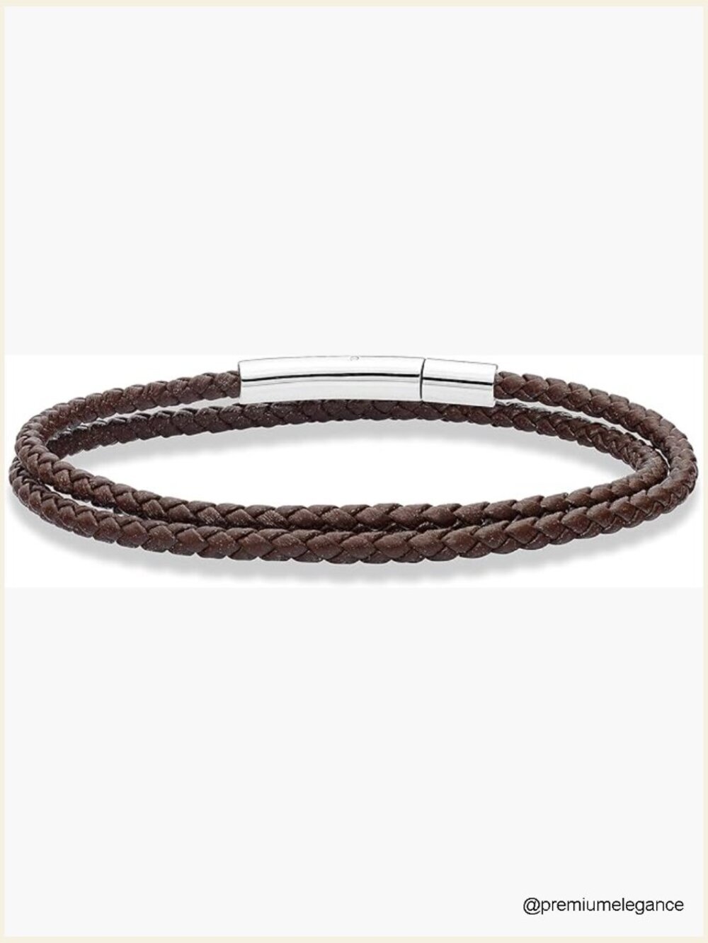 Genuine Italian Leather Double Wrap Bracelet with Stainless Steel Clasp